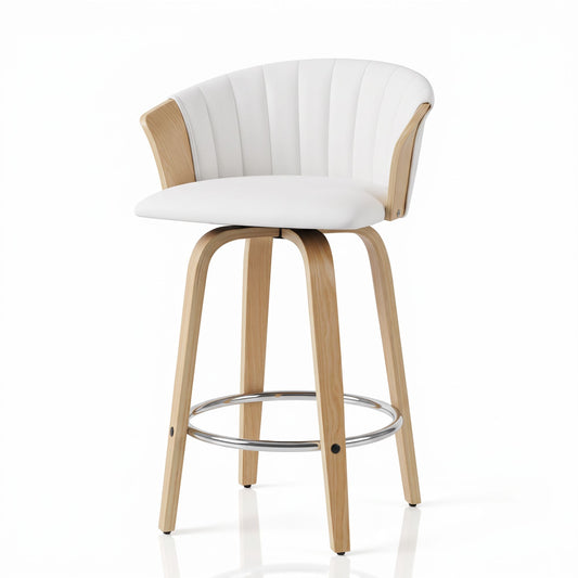 Artiss 66cm Seat Height Wooden Bar Stools Swivel Kitchen Counter Stool Chair