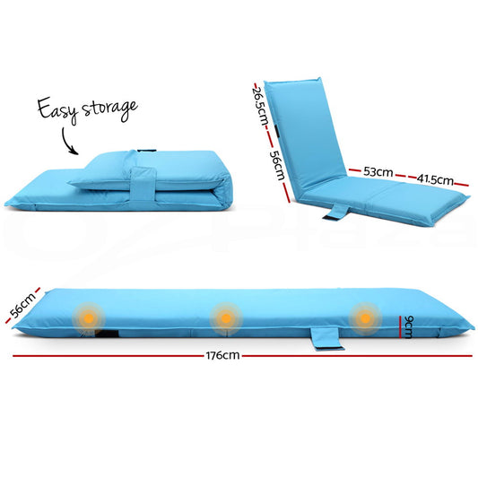 Artiss Portable Beach Chair Camping Outdoor Lounge Sofa Floor Folding Recliner