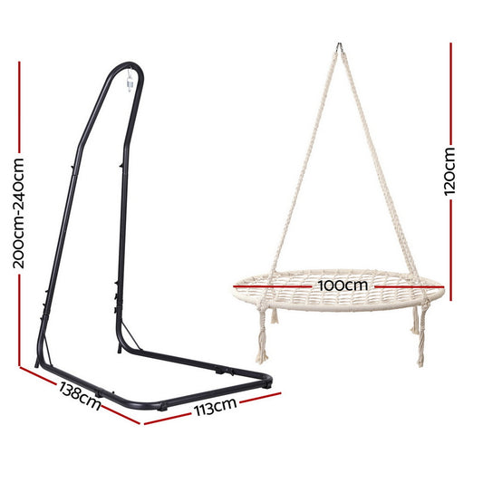 Gardeon Hammock Chair with Steel Stand Indoor Outdoor
