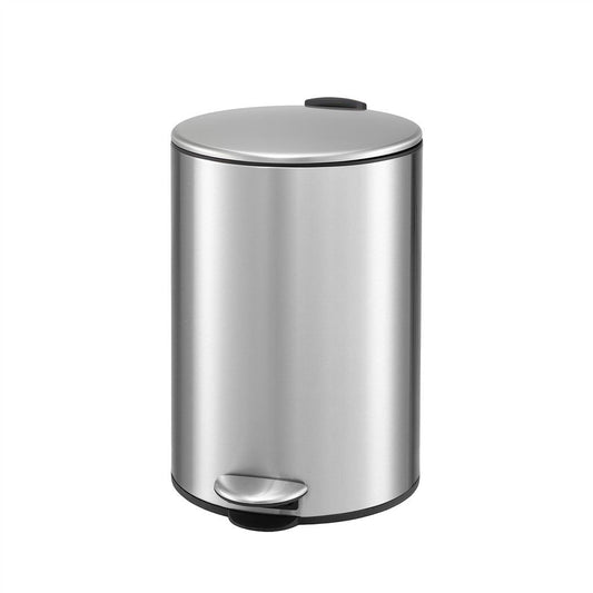 Cefito 12L Pedal Bin Rubbish Waste Bin Soft Close Lid Kitchen Bathroom Silver