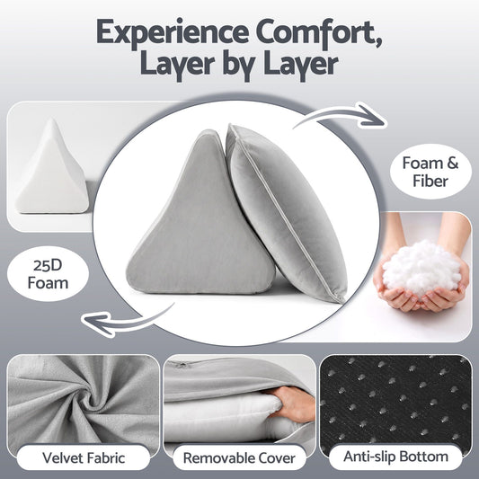 Giselle Bedding Back Pillow for Sitting in Bed, No-Collapse 25D High-Density Base, Ergonomic Lumbar Support Pillow for Gaming, Nursing & Floor Tatami, 90% Shredded Sponge Cushion with Washable Velvet Cover