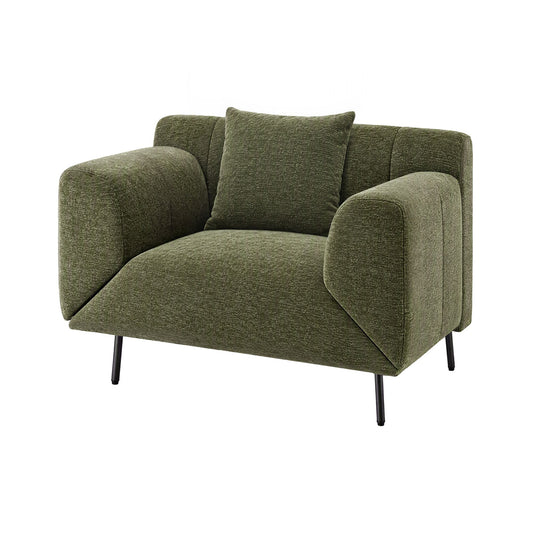 Artiss Armchair 3-in-1 Convertible Chenille Lounger and Daybed Green