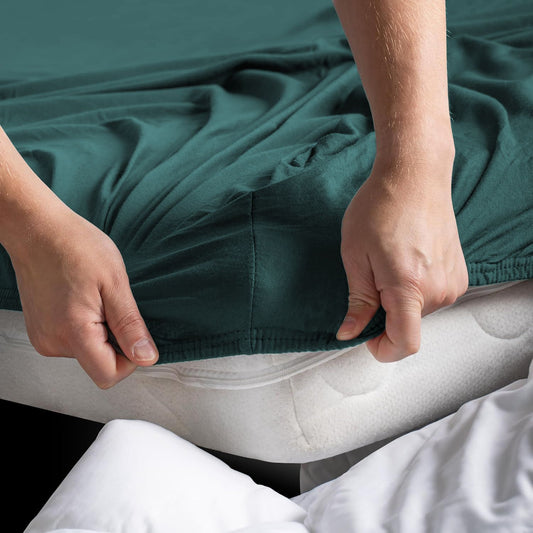 Hotel Quality Fitted sheets - 2 Piece Fitted sheets -Breathable Bedding - Wrinkle, Fade, Stain Resistant- 26inch/40cm Deep Pocket Fitted Bed Sheet-Wrinkle and Fade Resistant,(Biscay blue,King)