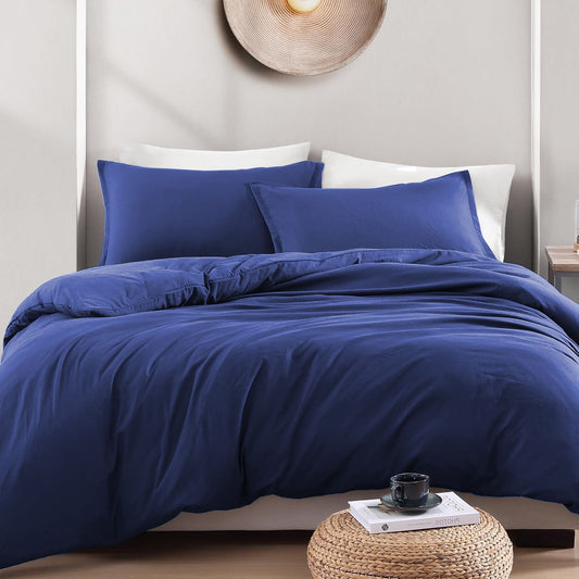 Hotel Soft Microfiber Duvet Cover Set-2000TC Quilt Cover Set & Pillowcases -1 Donna Cover Zipper Closure & 1 x Pillowcases-Breathable Bedding - Wrinkle, Fade, Stain Resistant(Royal blue,King)