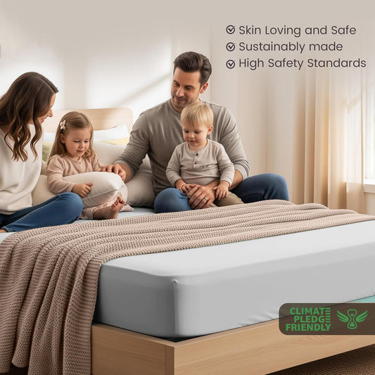 Hotel Quality Fitted Sheet - 1 Piece Fitted Sheet -Breathable Bedding - Wrinkle, Fade, Stain Resistant- 16inch/40cm Deep Pocket Fitted Bed Sheet-Wrinkle and Fade Resistant,(Silver-gray,Queen)