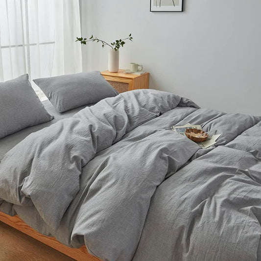 Hotel Soft Microfiber Duvet Cover Set-2000TC Quilt Cover Set & Pillowcases -1 Donna Cover Zipper Closure & 1 x Pillowcases-Breathable Bedding - Wrinkle, Fade, Stain Resistant(Grey,Super King)