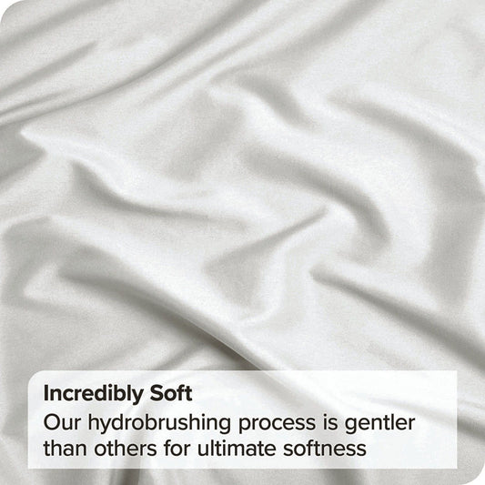 2 Piece Fitted Sheet Set- Fitted Sheet & Pillowcases -Breathable Bedding - Wrinkle, Fade, Stain Resistant- 40cm Deep Pocket Fitted Bed Sheet Set(Raw white,Single)