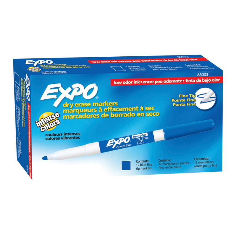 EXPO White Board Marker Fine Blue Box of 12