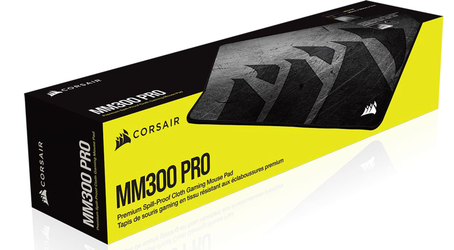 Corsair MM300 PRO Premium Spill-Proof Cloth Gaming Mouse Pad Medium - 360mm x 300mm x 3mm, Graphic Surface