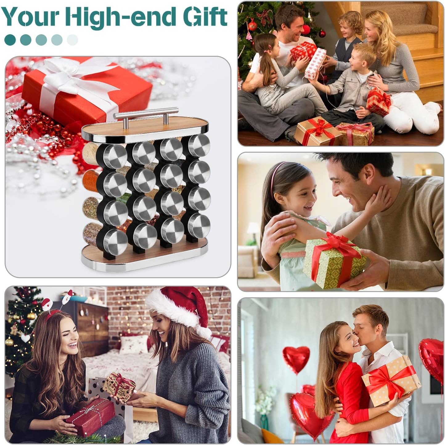 CARLA HOME 20-Jar Spice Rack Organizer Storage for Kitchen Countertop or Cabinet