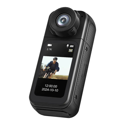 2.7K HD Mini Action Camera with 180Β° Rotating Lens, Portable Design, 64GB TF Card Included