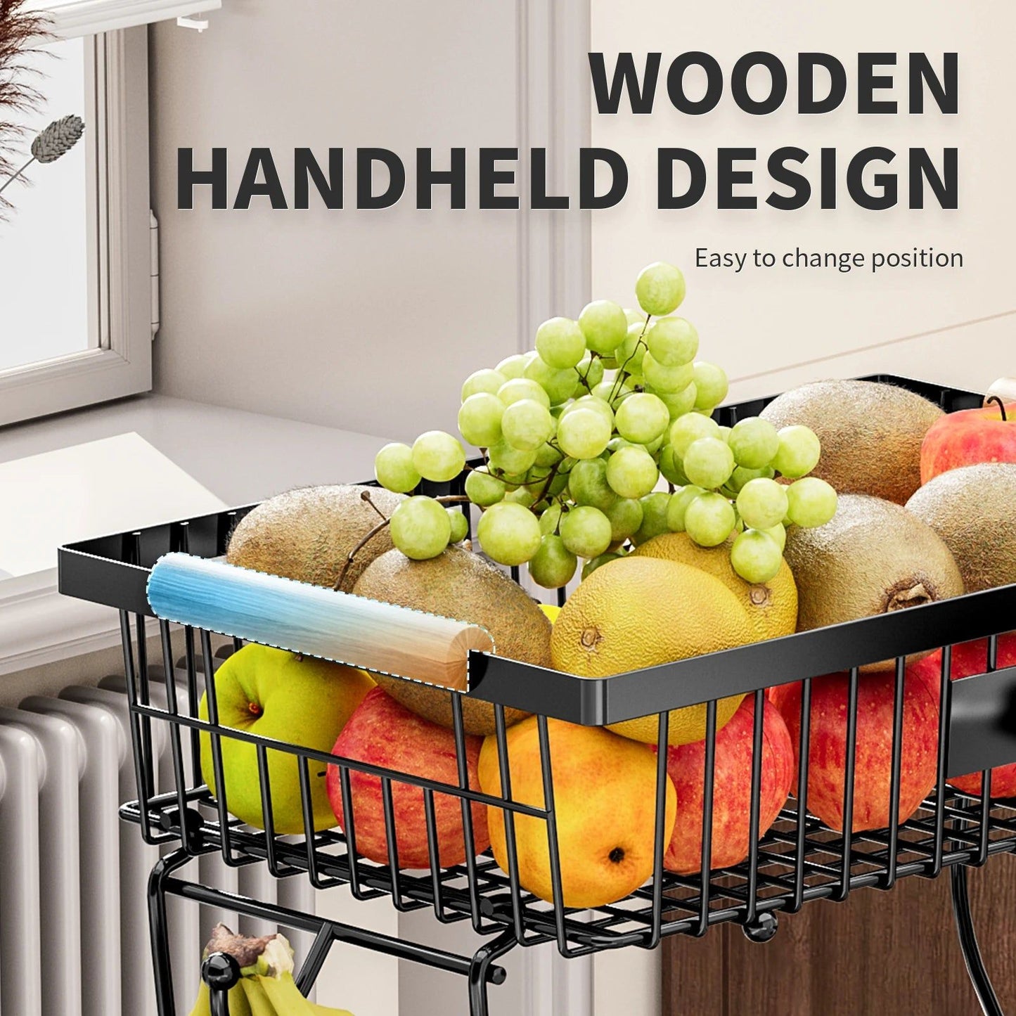 2-Tier Metal Fruit Vegetable Storage Basket