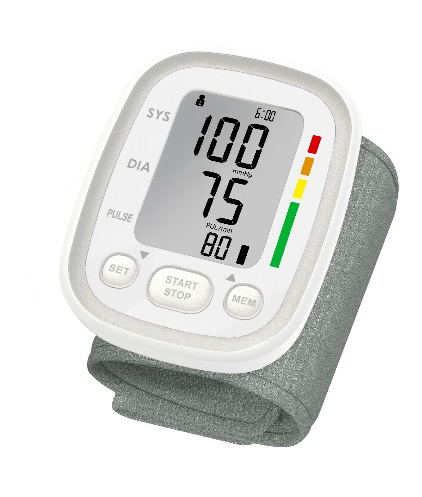 Automatic Digital Wrist Blood Pressure Monitor White