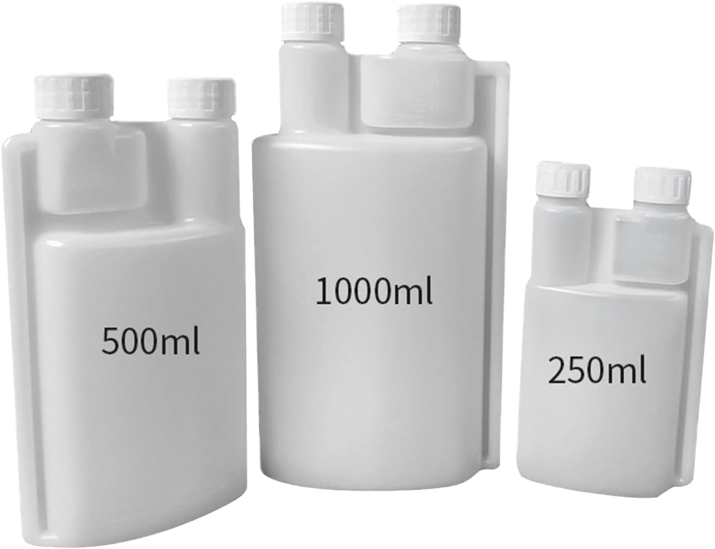 10-Pack 250ml Plastic Twin Chamber Bottles, Tamper Evident Cap