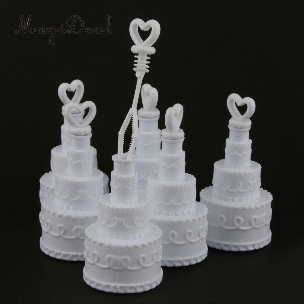 50 Pack Wedding Cake Blow Bubble Bottles White Plastic 6cm High Bomboniere Favour Guest Gift