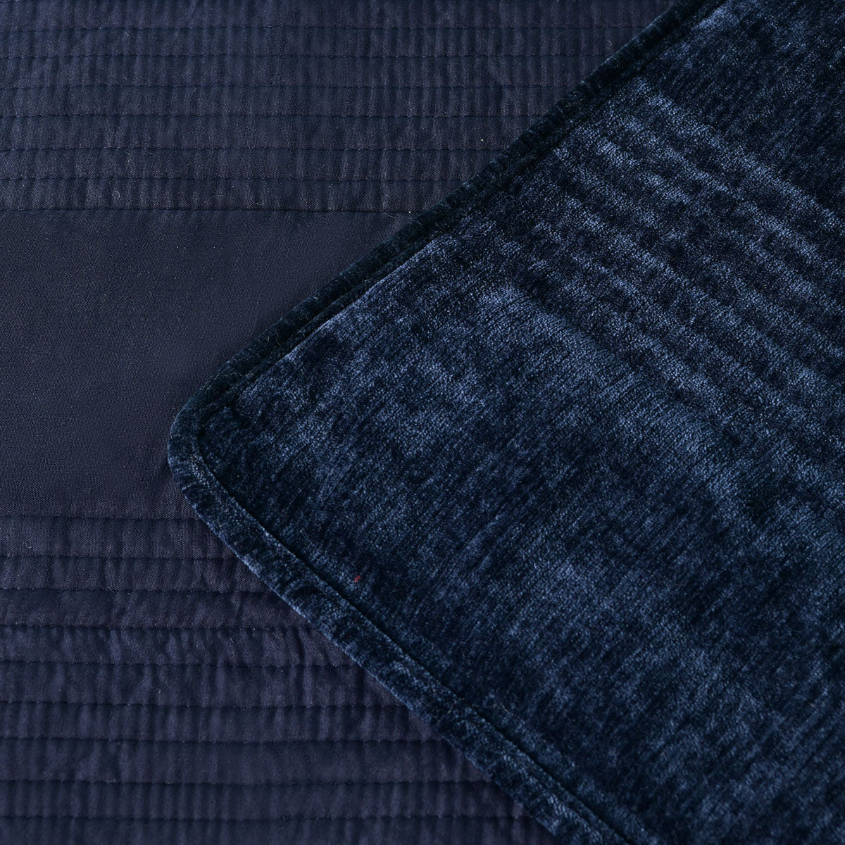 Bianca Cyrano Indigo Soft Velvet Polyester Quilted Coverlet Set Single/Double