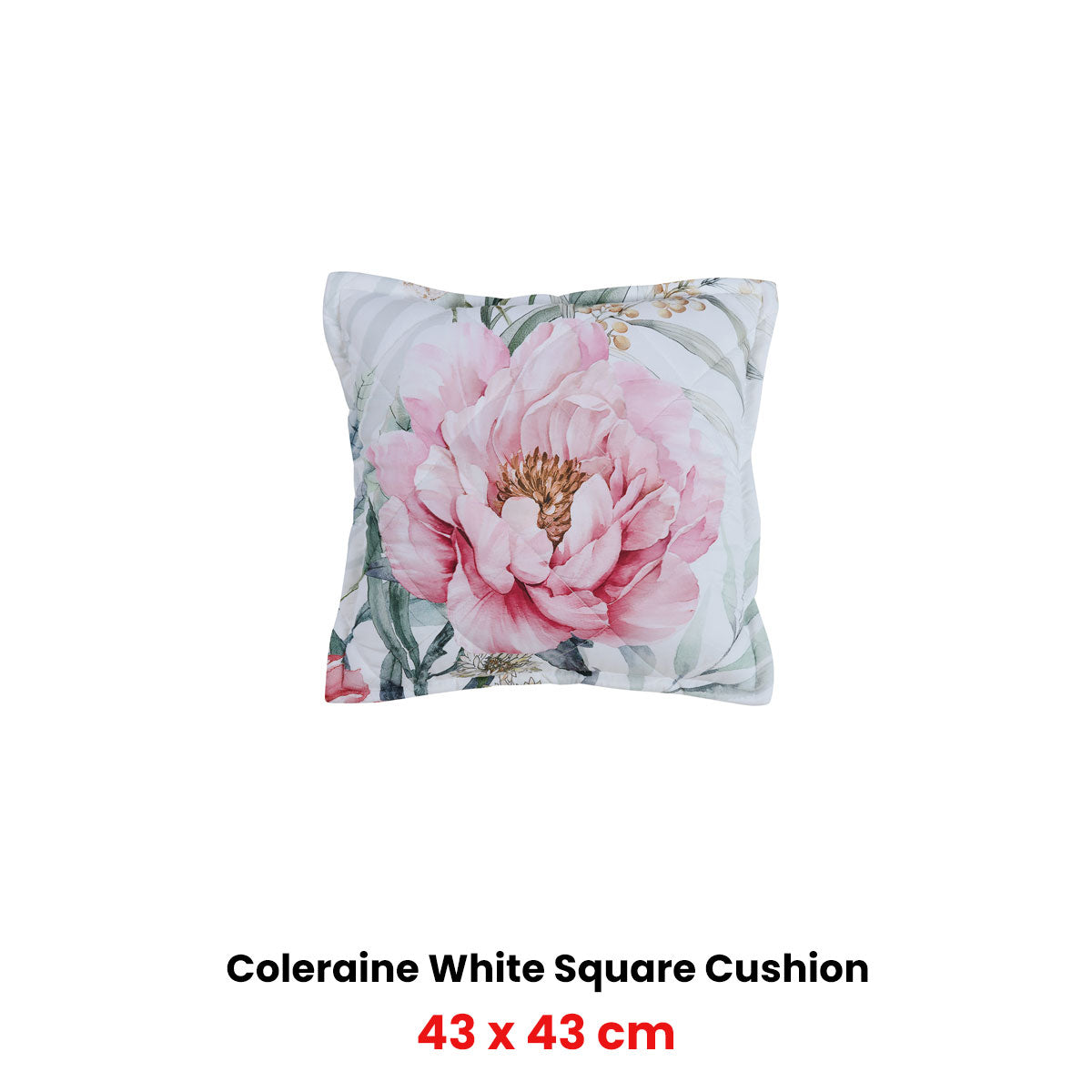 Bianca Coleraine White Coordinate Square Filled Cushion 43 x 43cm
