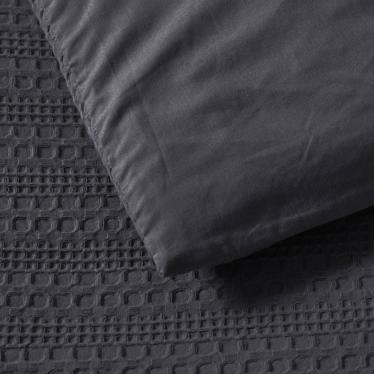 Bianca Kahlani Charcoal Waffle Quilt Cover Set Single