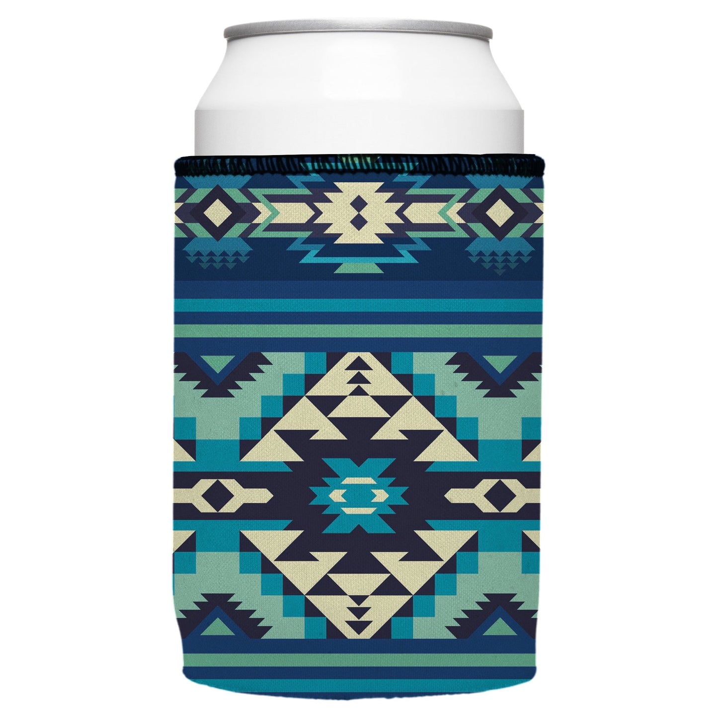 Blue Navajo Rug Stubby Cooler 2-Pack - Standard