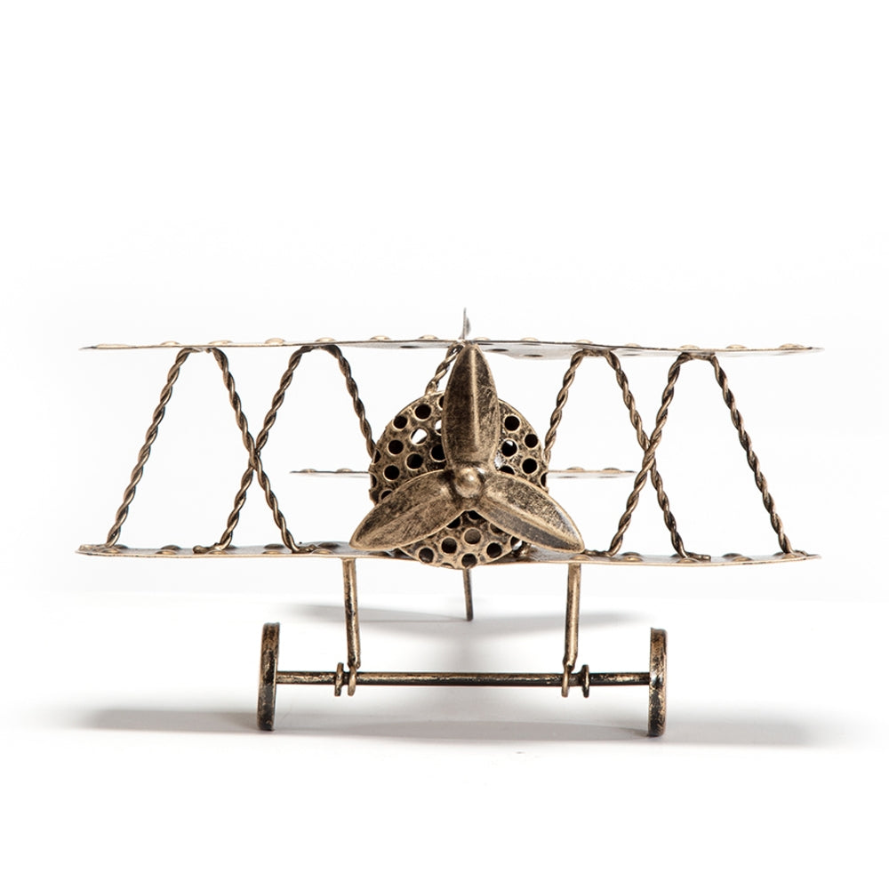 Antique Gold Aeroplane 25cm
