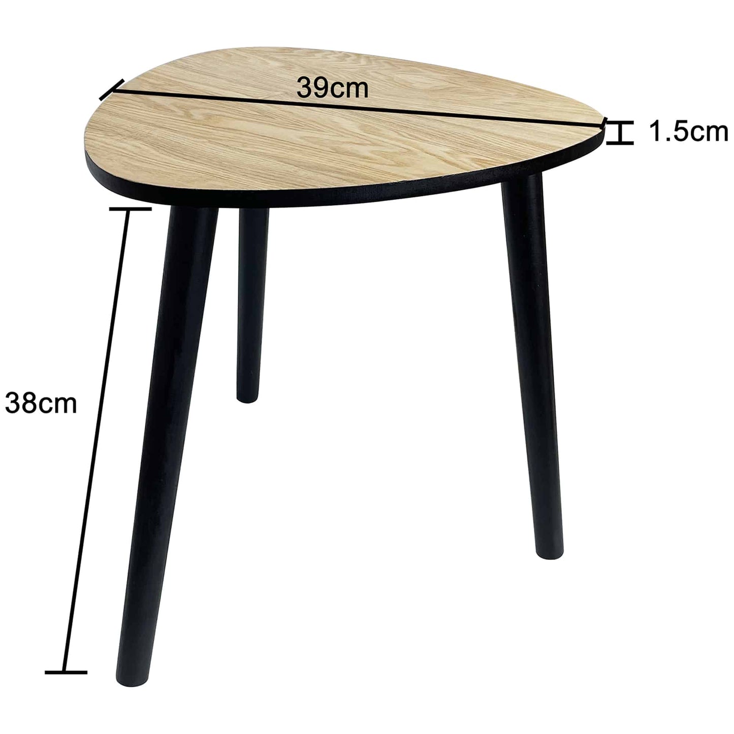 Contemporary Abstract 3 Legged Side Table 40cm
