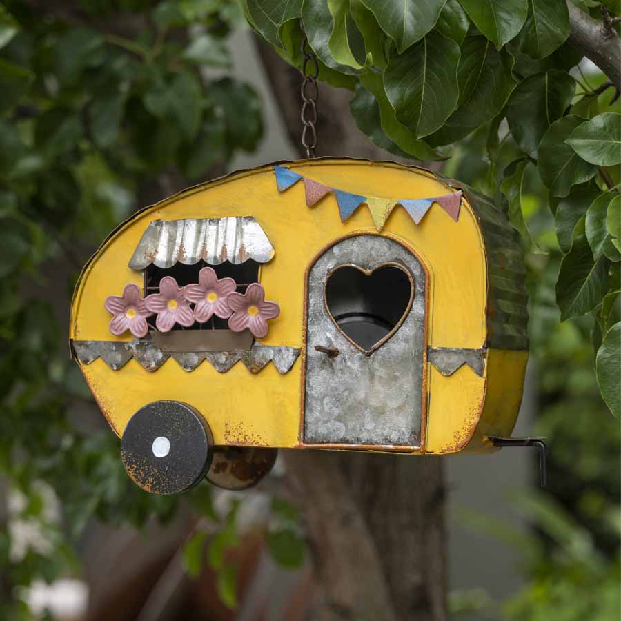 Colourful Caravan Hanging Birdhouse 30cm