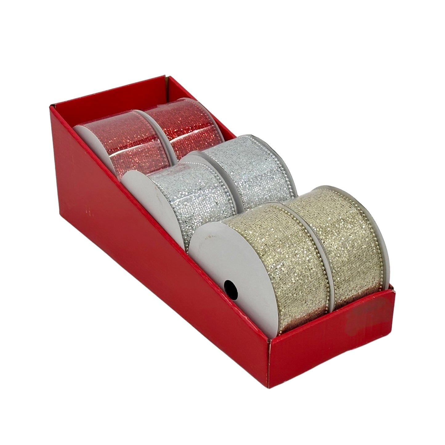 bulk 12 Mirror Ribbon w Bead Edge 3 Assorted 4mx6cm