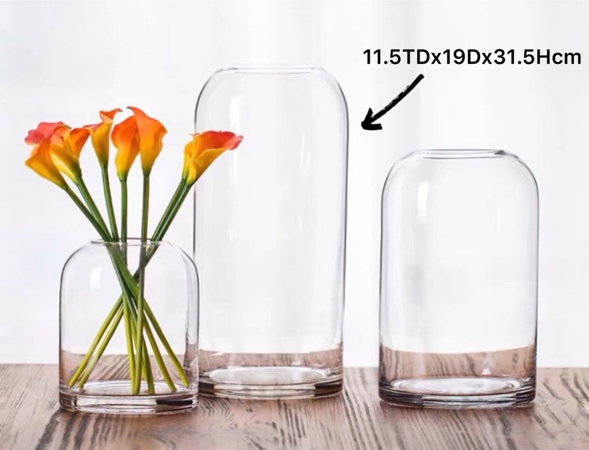 bulk 6 Glass Modern Bud Vase Flower 31cm