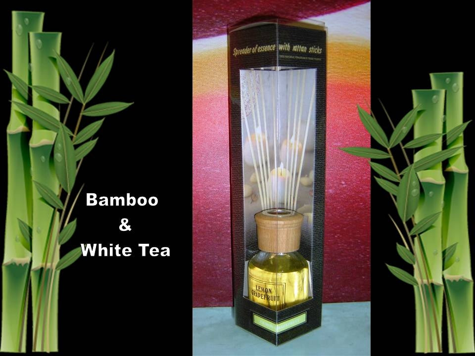 bulk 24 Scented Oil Diffuser Bamboo White Tea 50ml 8 Rattan Sticks