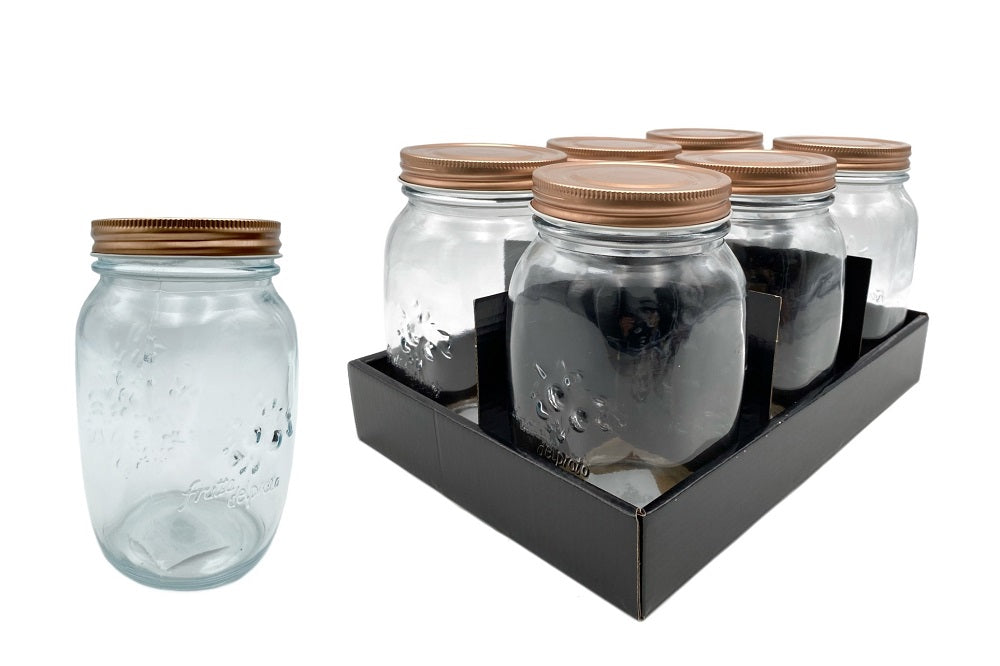 bulk 18 Glass Jar w Metal Lid 1000ml Canister 16cm