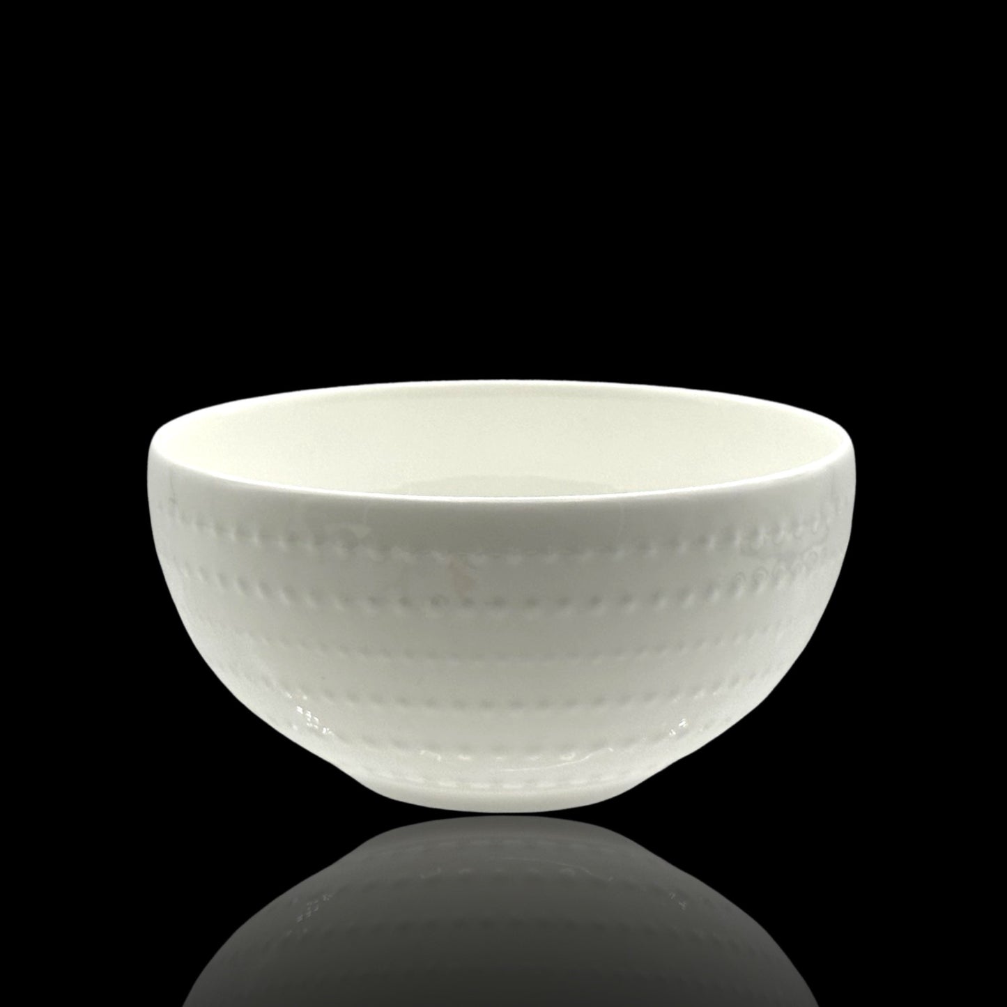 bulk 36 White Bone China Embossed Pearls Bowl 11x10cm