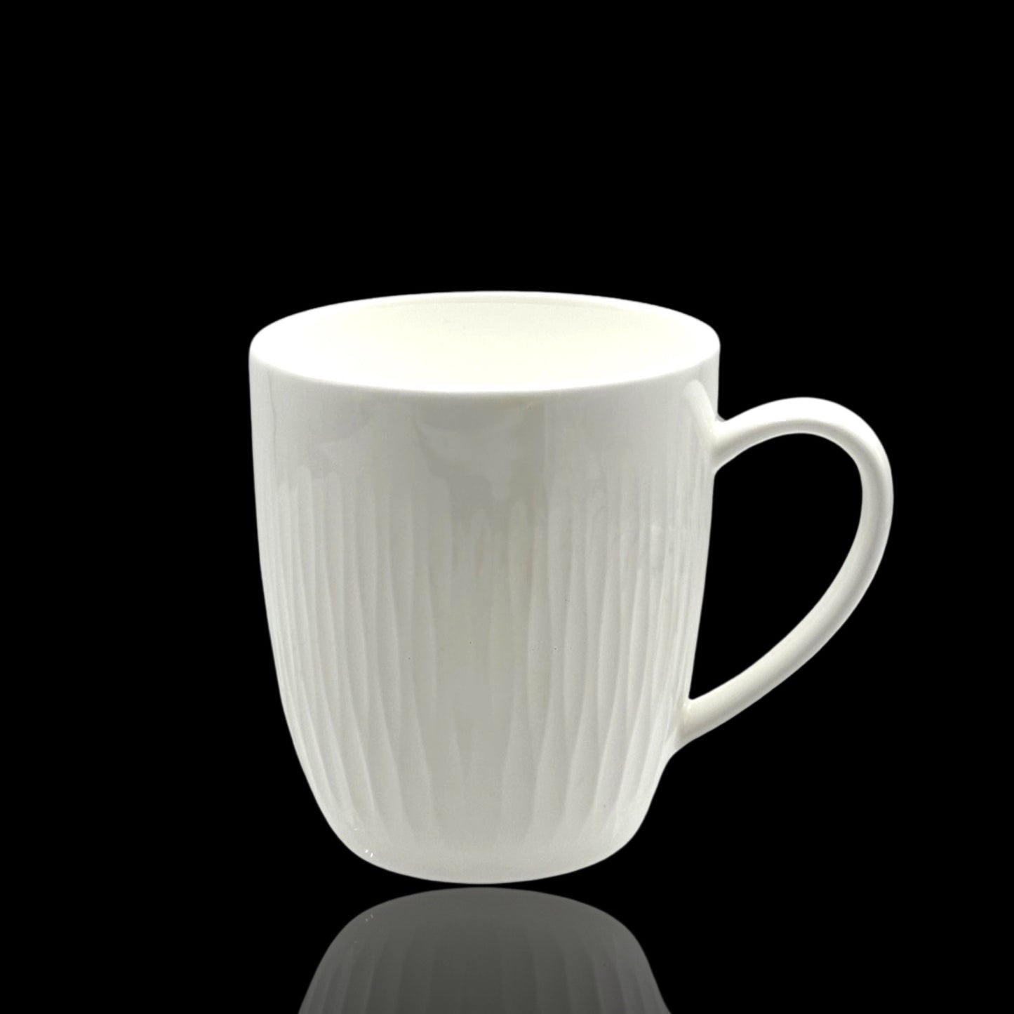bulk 36 White Bone China Mug With Pattern 260ml