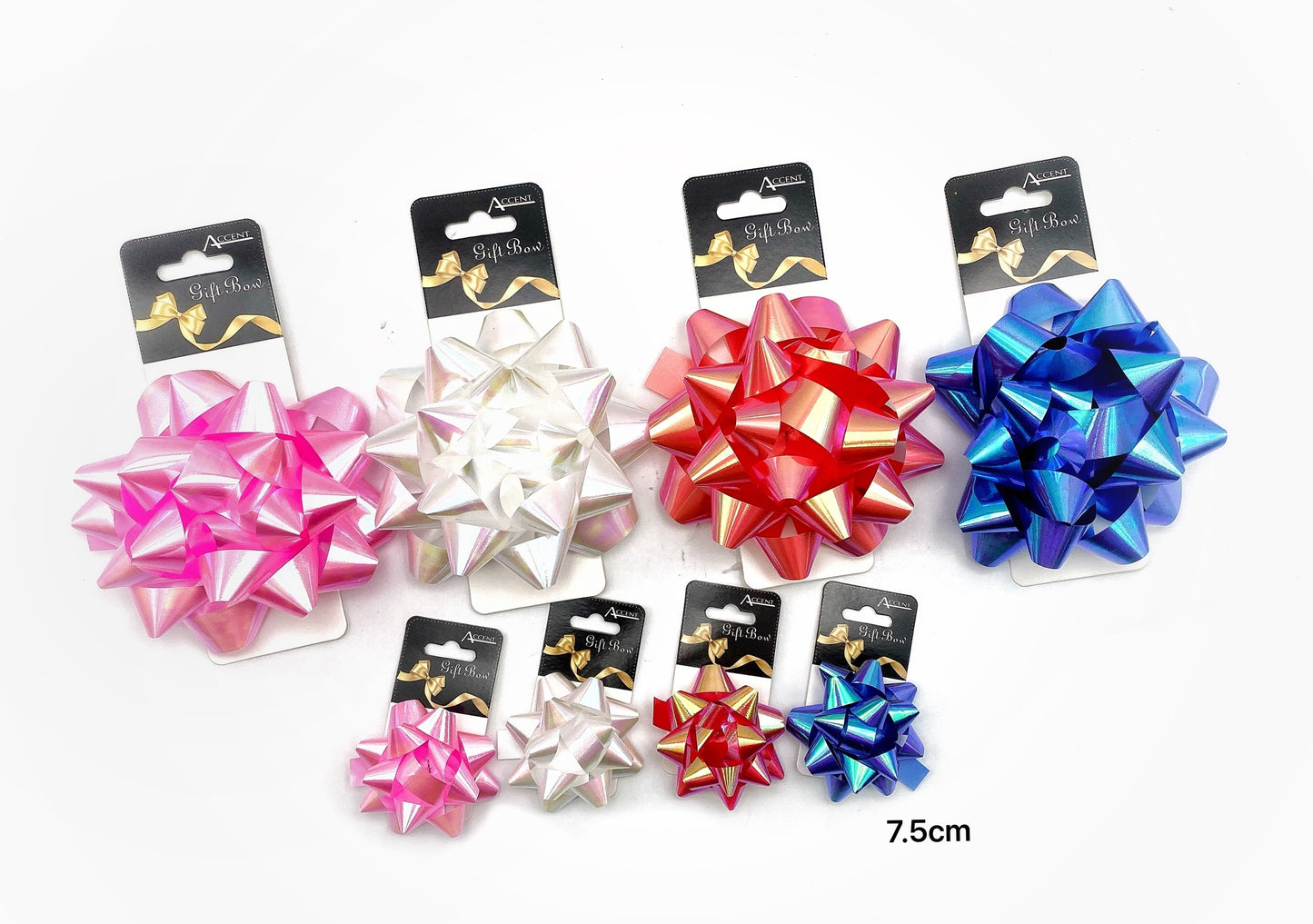 bulk 24 Iridescent Gift Bow 7.5cm Assort