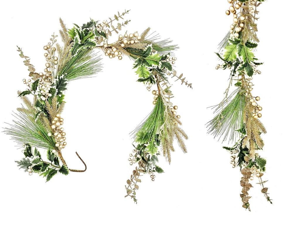 bulk 4 Gold Shimmer Xmas Garland 160cm