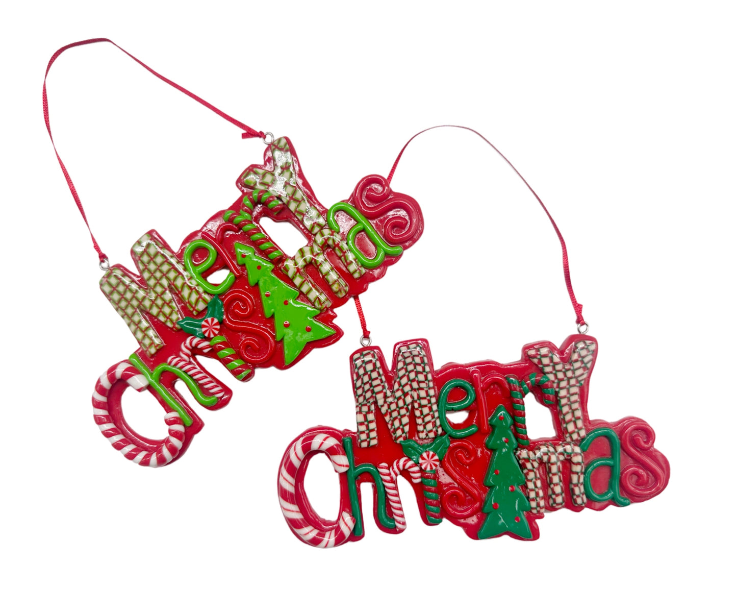 bulk 24 Xmas Merry Christmas Hanging Signs Assort 15cm
