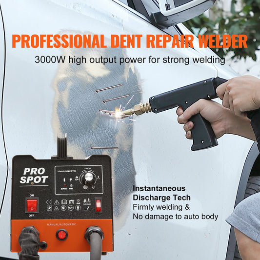 Stud Welder Dent Repair Kit, 3KW Spot Welder Dent Puller with 6 Welding Modes, Auto Body Spot Welding Dent Puller Machine & 16 Types of Welding Accessories for Car, Truck, Motorcycle Dent Repair