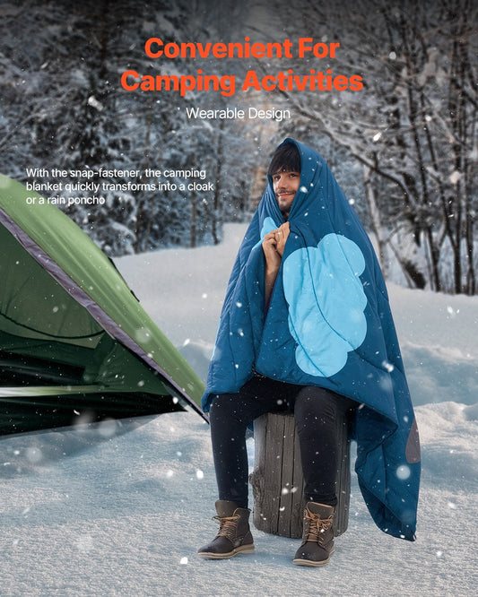 Camping Blanket 1.9m x 1.32m Wearable Warm Outdoor Stadium