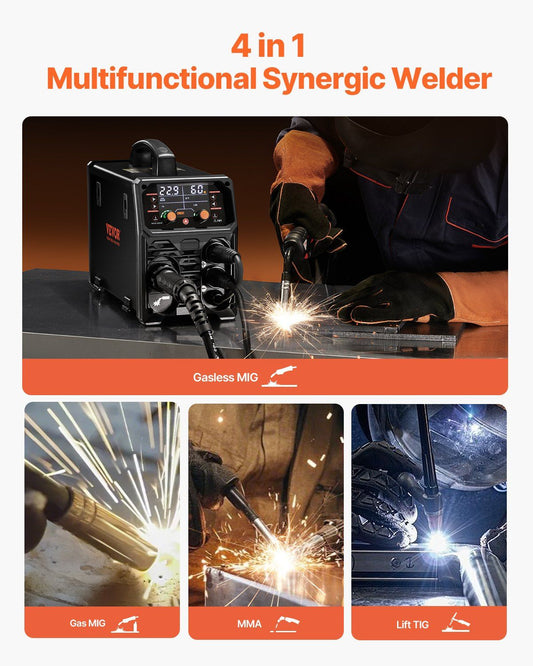 Devanti 200A MIG Welder 4-in-1 Gas/Flux/Stick/TIG IGBT Inverter