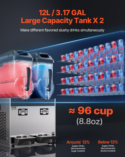 Devanti 12L Commercial Slushy Machine Margarita Frozen Drink Maker