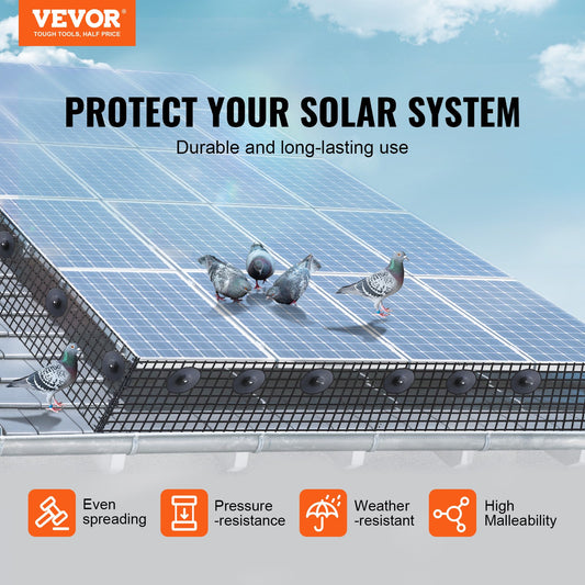 Solar Panel Bird Guard 6in x 100ft Roll 60pc Fasteners