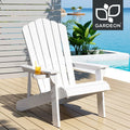 Gardeon Outdoor Chairs HDPE Adirondack Beach Chair Patio Furniture Garden white