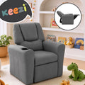 Keezi Kids Recliner Chair Linen Soft Sofa Lounge Couch Children Armchair Grey