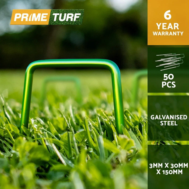 Prime Turf Artificial Grass Synthetic Pins 50pcs Fake Lawn Turf Weed Mat Pegs