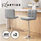 Artiss 2x Bar Stools Kitchen Dining Chairs Counter Stool Gas Lift Fabric Grey