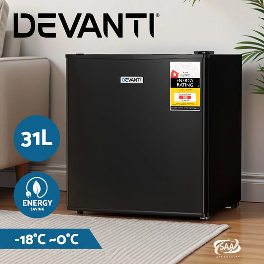 Devanti 31L Upright Freezer Fridge Refrigerator Home Office Black