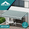 Instahut Retractable Folding Arm Awning Manual Sunshade 3Mx2.5M Green White