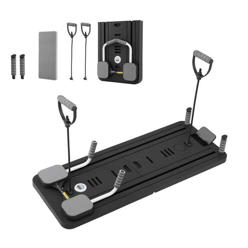 Everfit Pilates Reformer Board Foldable Exercise Trainer Black