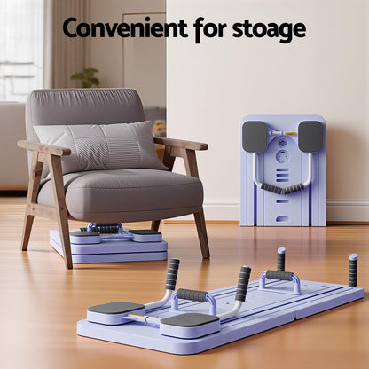 Everfit Pilates Reformer Abdominal Exercise Board Push Up Set Fitness Purple