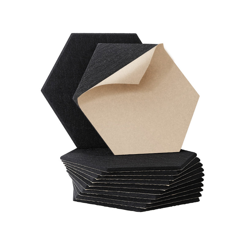 Alpha Acoustic Foam 12pc 35x30cm Soundproof Panel Black Adhesive