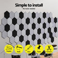 Alpha Acoustic Foam 12pc 35x30cm Soundproof Panel Black Adhesive